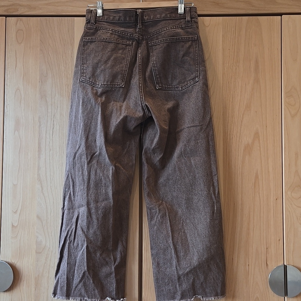 Uniqlo U Chocolate Brown Denim, Size 26, Cut Off At The Bottom, GUC - Picture 6 of 6